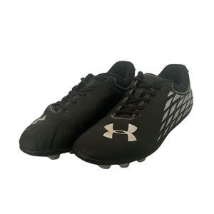 UNDER Armour Black Silver Match Control Youth Size 6Y Low Top Soccer Cleats